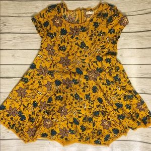UO Silence + Noise witchy dress-gold floral- M